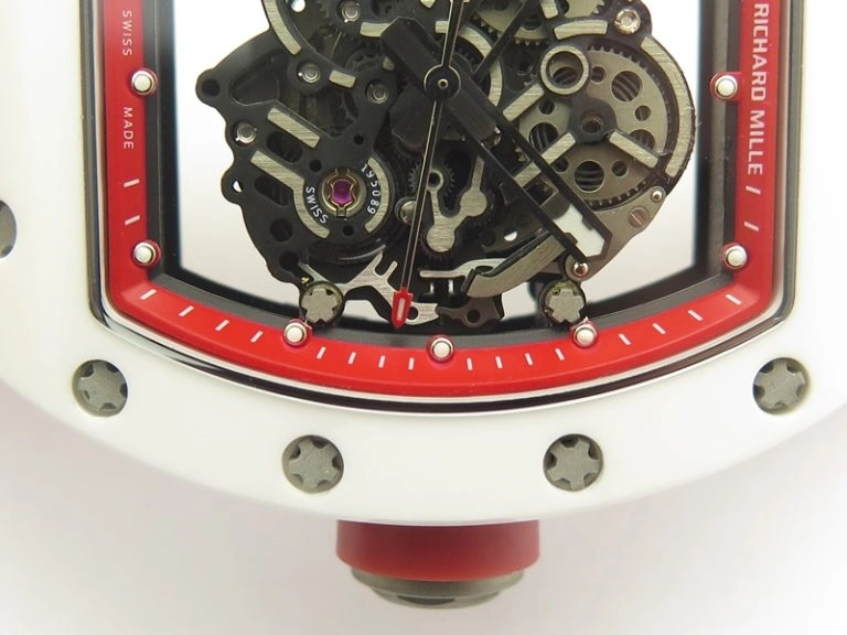 Cozy RM055 Real White Ceramic Case KVF Best Edition Red Inner Bezel Skeleton Dial Red On Red Rubber Strap MIYOTA8215 V 9485