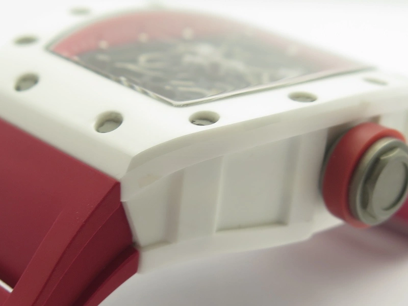 Cozy RM055 Real White Ceramic Case KVF Best Edition Red Inner Bezel Skeleton Dial Red On Red Rubber Strap MIYOTA8215 V 9485