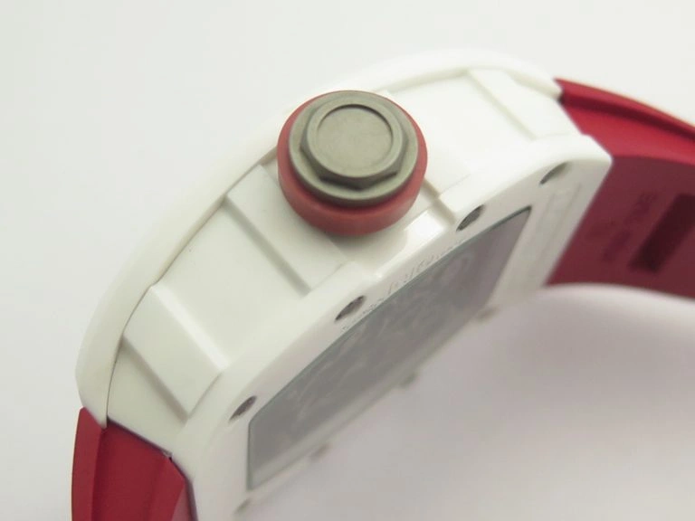 Cozy RM055 Real White Ceramic Case KVF Best Edition Red Inner Bezel Skeleton Dial Red On Red Rubber Strap MIYOTA8215 V 9485