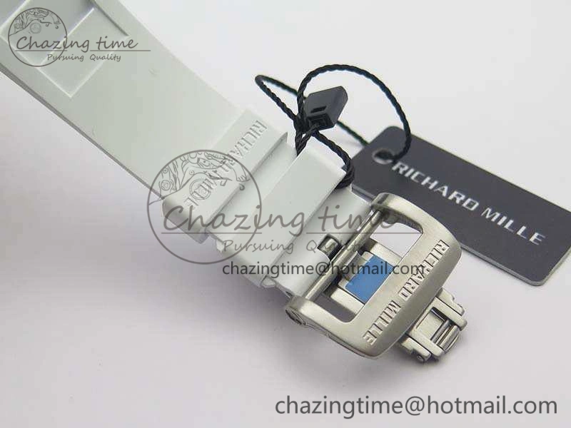 FashionForward RM055 Real White Ceramic Case KVF Best Edition Skeleton Dial Red On Rubber Strap MIYOTA 9509