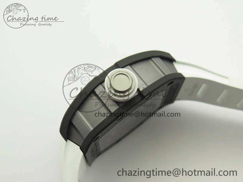 RM055 TI Case KVF Best Edition Carbon Bezel Skeleton Dial White Inner Bezel On Rubber Strap MIYOTA HighPerformance 9505