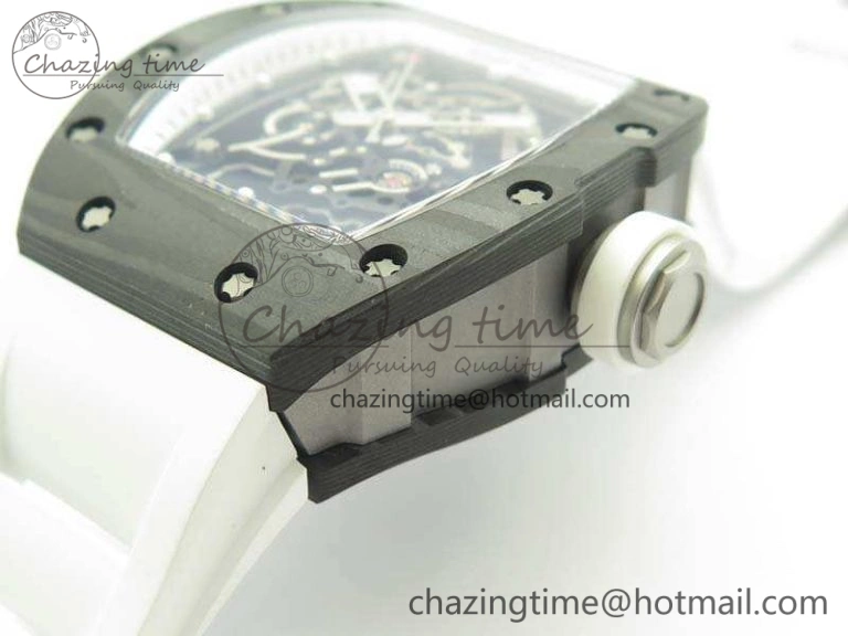 RM055 TI Case KVF Best Edition Carbon Bezel Skeleton Dial White Inner Bezel On Rubber Strap MIYOTA HighPerformance 9505