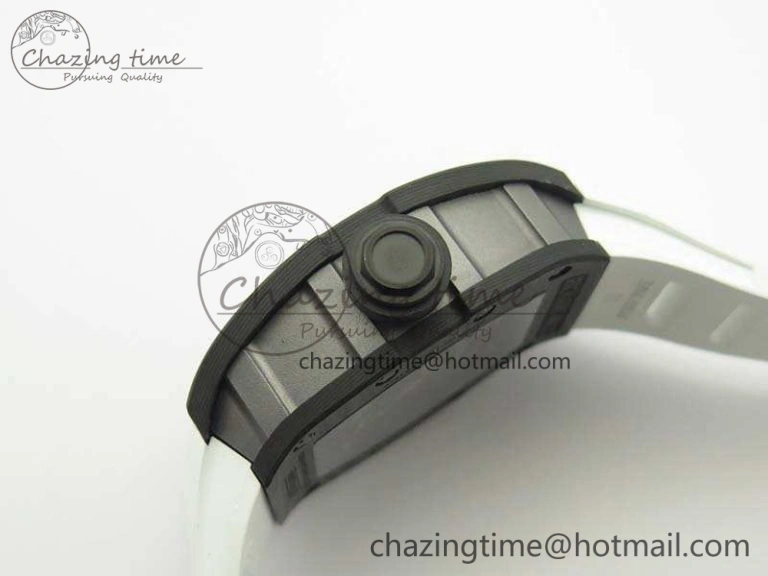 RM055 TI Case KVF Best Edition Skeleton Dial White Inner Bezel Black On Rubber Strap MIYOTA Attractive 9503