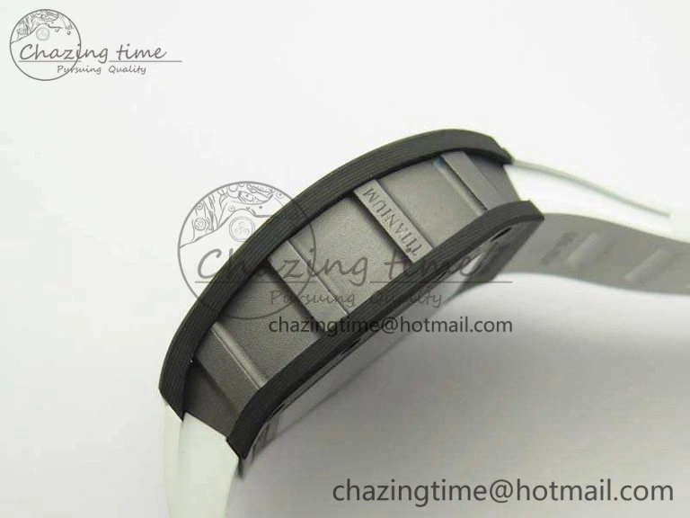RM055 TI Case KVF Best Edition Skeleton Dial White Inner Bezel Black On Rubber Strap MIYOTA Attractive 9503