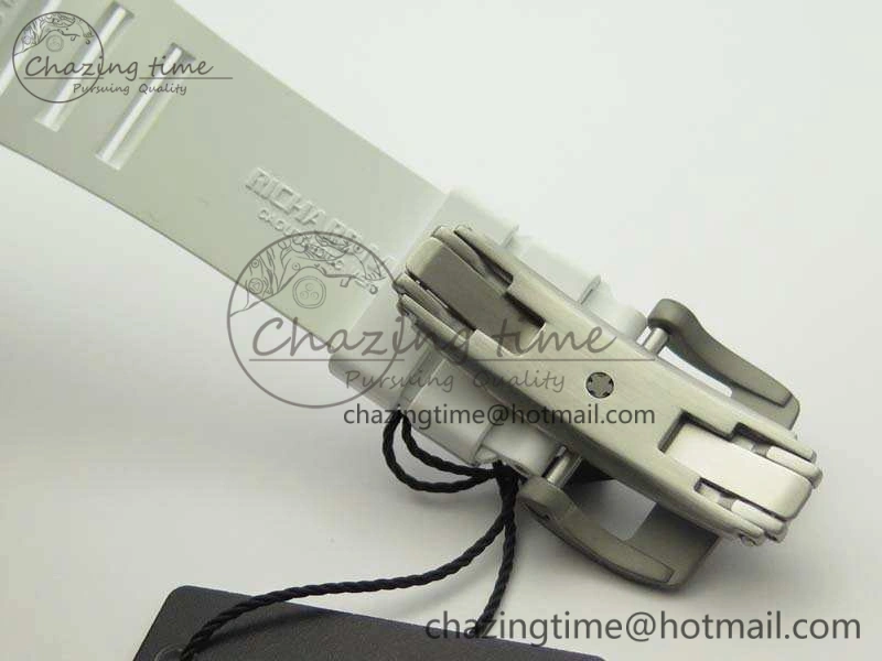 RM055 TI Case KVF Best Edition Skeleton Dial White Inner Bezel Black On Rubber Strap MIYOTA Attractive 9503