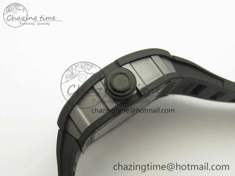 RM055 TI Case KVF Best Edition Skeleton Dial White Inner Bezel On Black Rubber Strap MIYOTA SoftTouch 9504