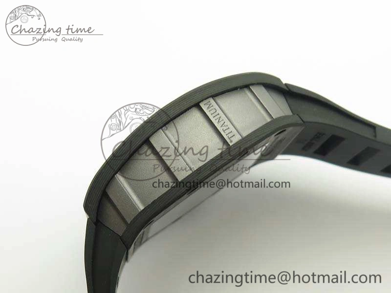 RM055 TI Case KVF Best Edition Skeleton Dial White Inner Bezel On Black Rubber Strap MIYOTA SoftTouch 9504