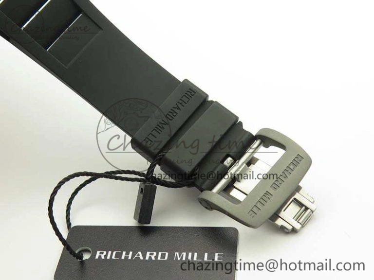 RM055 TI Case KVF Best Edition Skeleton Dial White Inner Bezel On Black Rubber Strap MIYOTA SoftTouch 9504