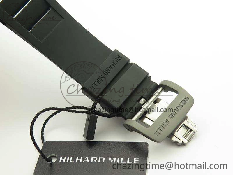 RM055 TI Case KVF Best Edition Skeleton Dial White Inner Bezel On Black Rubber Strap MIYOTA SoftTouch 9504