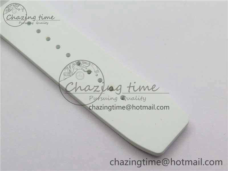 RM055 Ti White Ceramic ZF 1:1 Best Edition Skeleton Dial on White Rubber Strap NH05A Thermal 9400