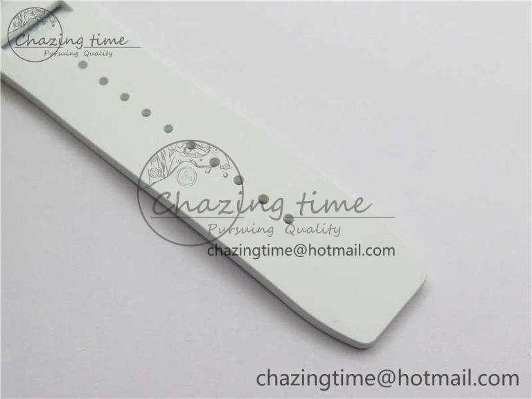 RM055 Ti White Ceramic ZF 1:1 Best Edition Skeleton Dial on White Rubber Strap NH05A Thermal 9400
