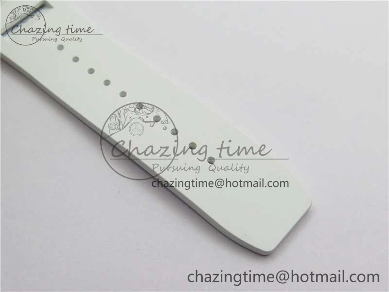 RM055 Ti White Ceramic ZF 1:1 Best Edition Skeleton Dial on White Rubber Strap NH05A Thermal 9400