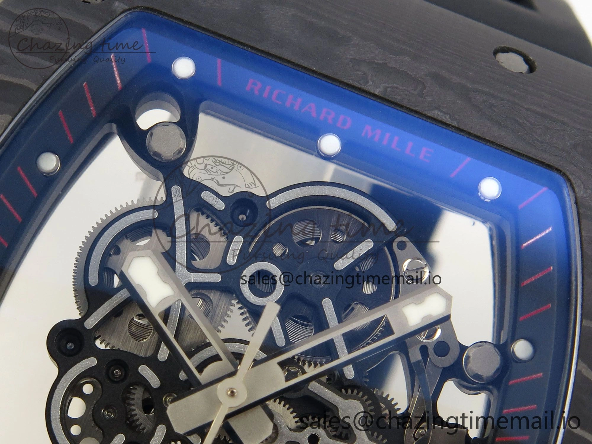 RM055 Ti NTPT KVF 1:1 Best Edition Black Red Inner Bezel Black Crown on Black Rubber Strap RMUL2 Super Clone OnTrend 9176