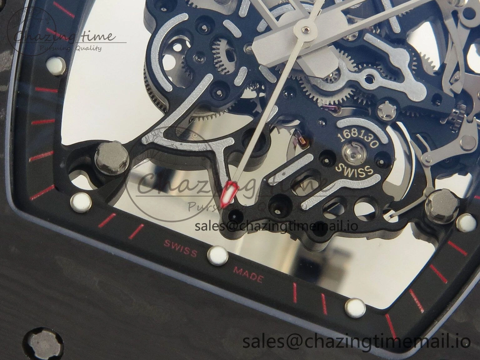 RM055 Ti NTPT KVF 1:1 Best Edition Black Red Inner Bezel Black Crown on Black Rubber Strap RMUL2 Super Clone OnTrend 9176