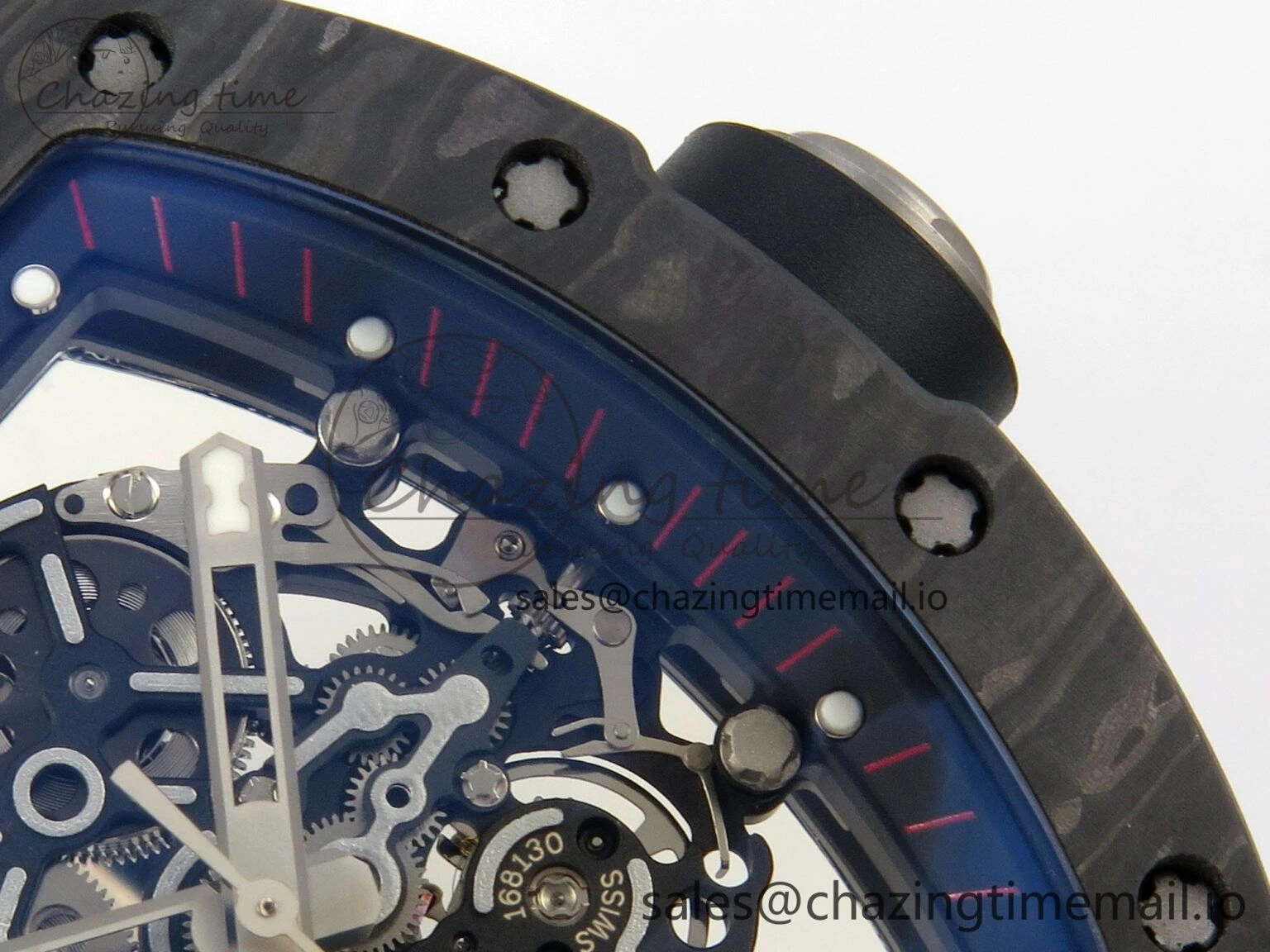 RM055 Ti NTPT KVF 1:1 Best Edition Black Red Inner Bezel Black Crown on Black Rubber Strap RMUL2 Super Clone OnTrend 9176