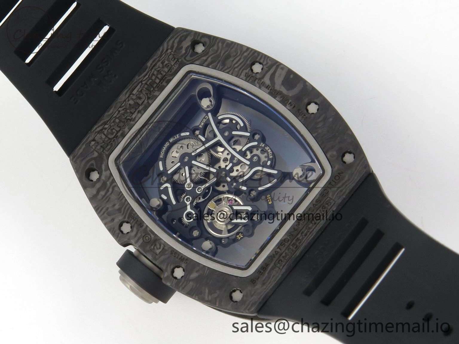 RM055 Ti NTPT KVF 1:1 Best Edition Black Red Inner Bezel Black Crown on Black Rubber Strap RMUL2 Super Clone OnTrend 9176