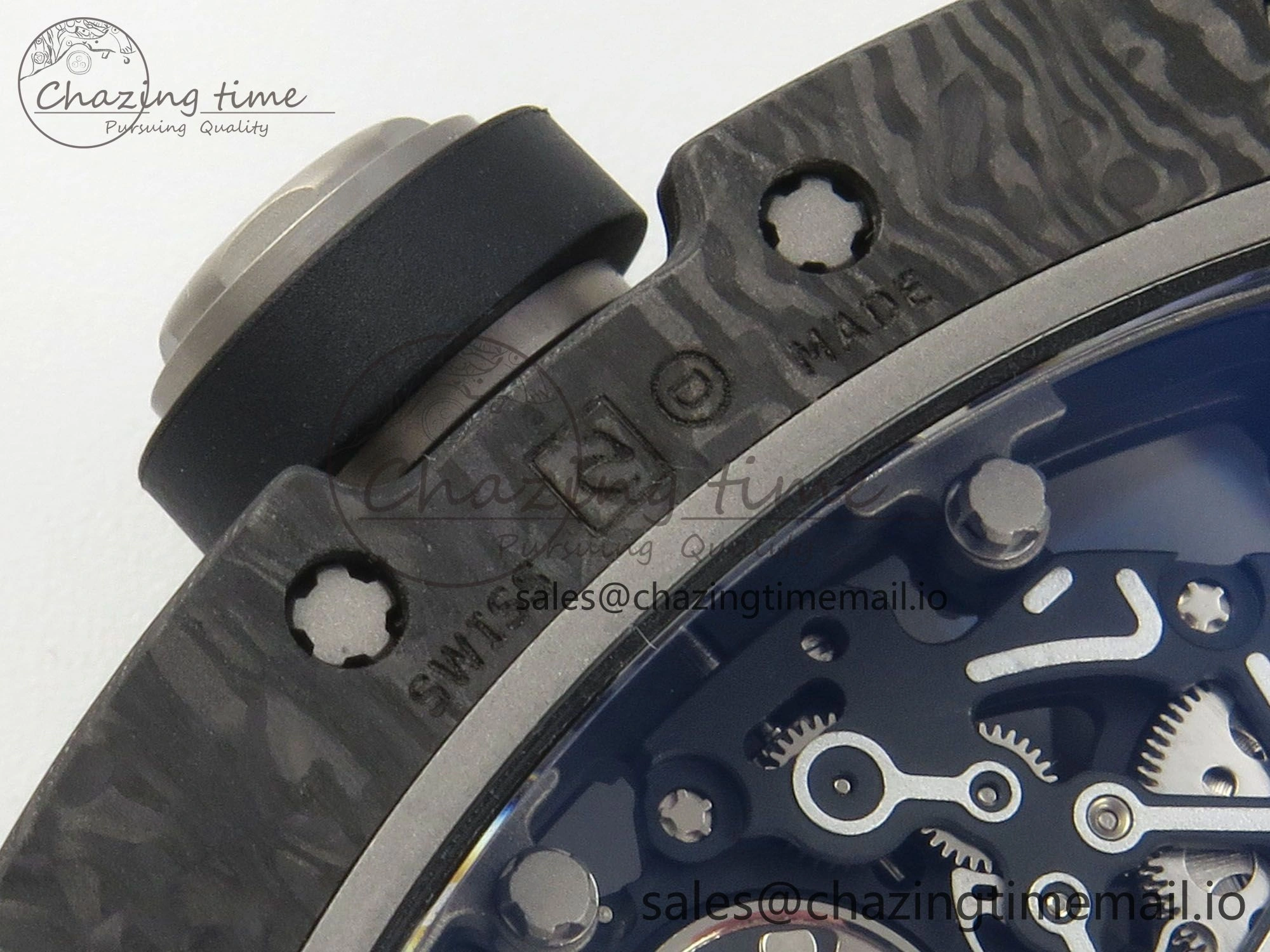 RM055 Ti NTPT KVF 1:1 Best Edition Black Red Inner Bezel Black Crown on Black Rubber Strap RMUL2 Super Clone OnTrend 9176