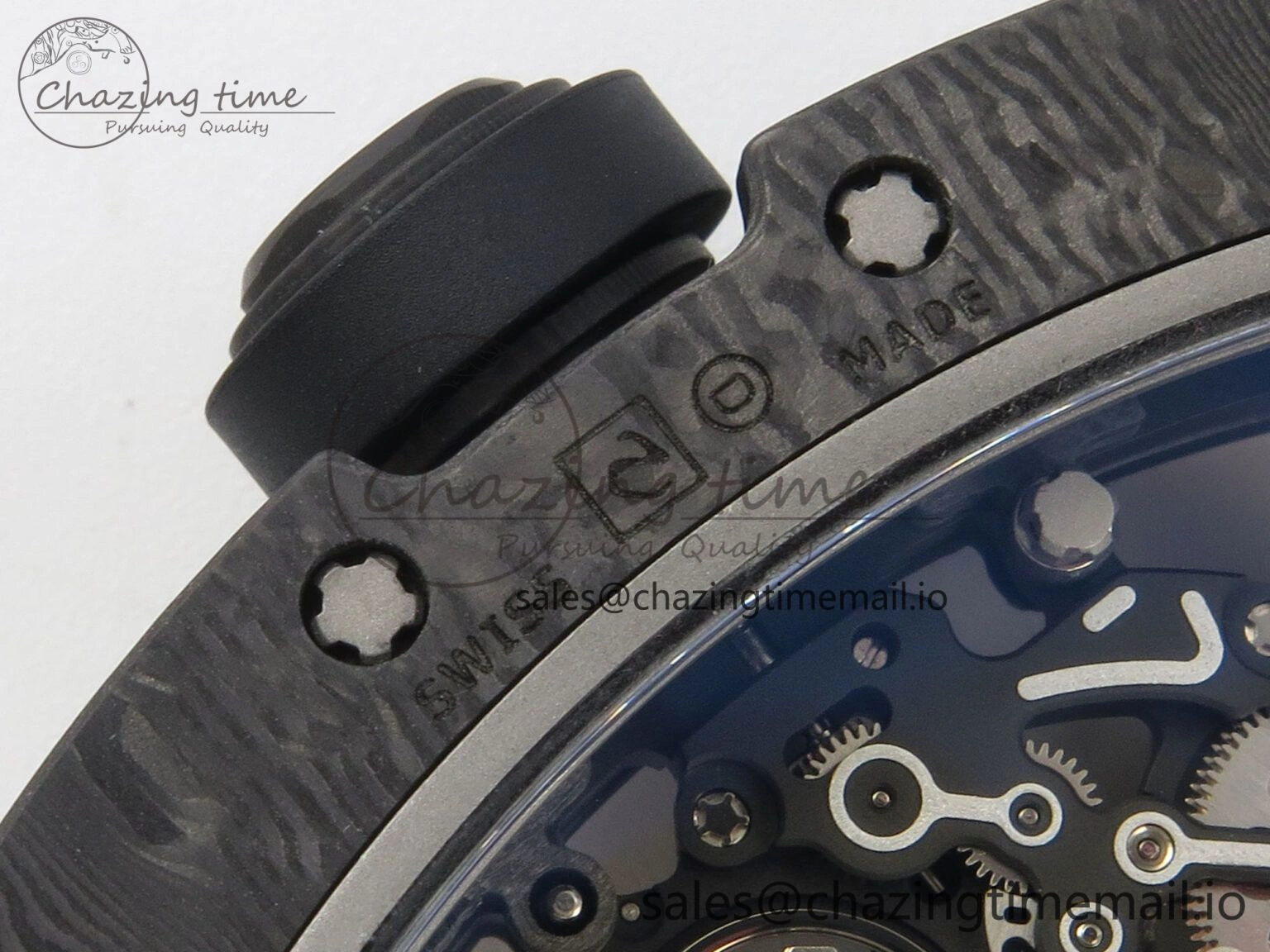 Lightweight RM055 Ti NTPT KVF 1:1 Best Edition White Red Inner Bezel Black Crown on Black Rubber Strap RMUL2 Super Clone 9177