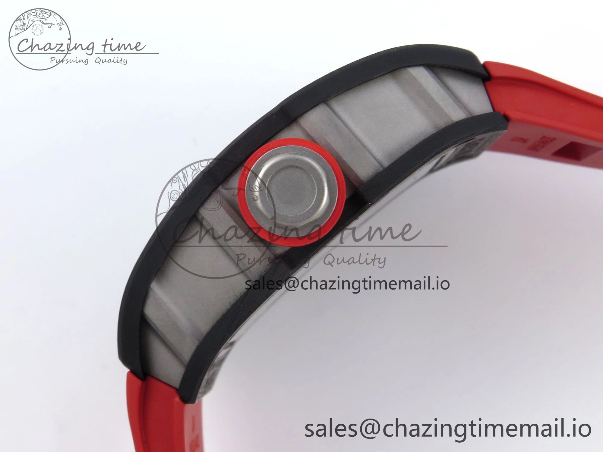 RM055 Ti NTPT UOKF 1:1 Best Edition Black Inner Bezel Red Crown on Red Rubber Strap RMUL2 Super Clone Thermal 9223