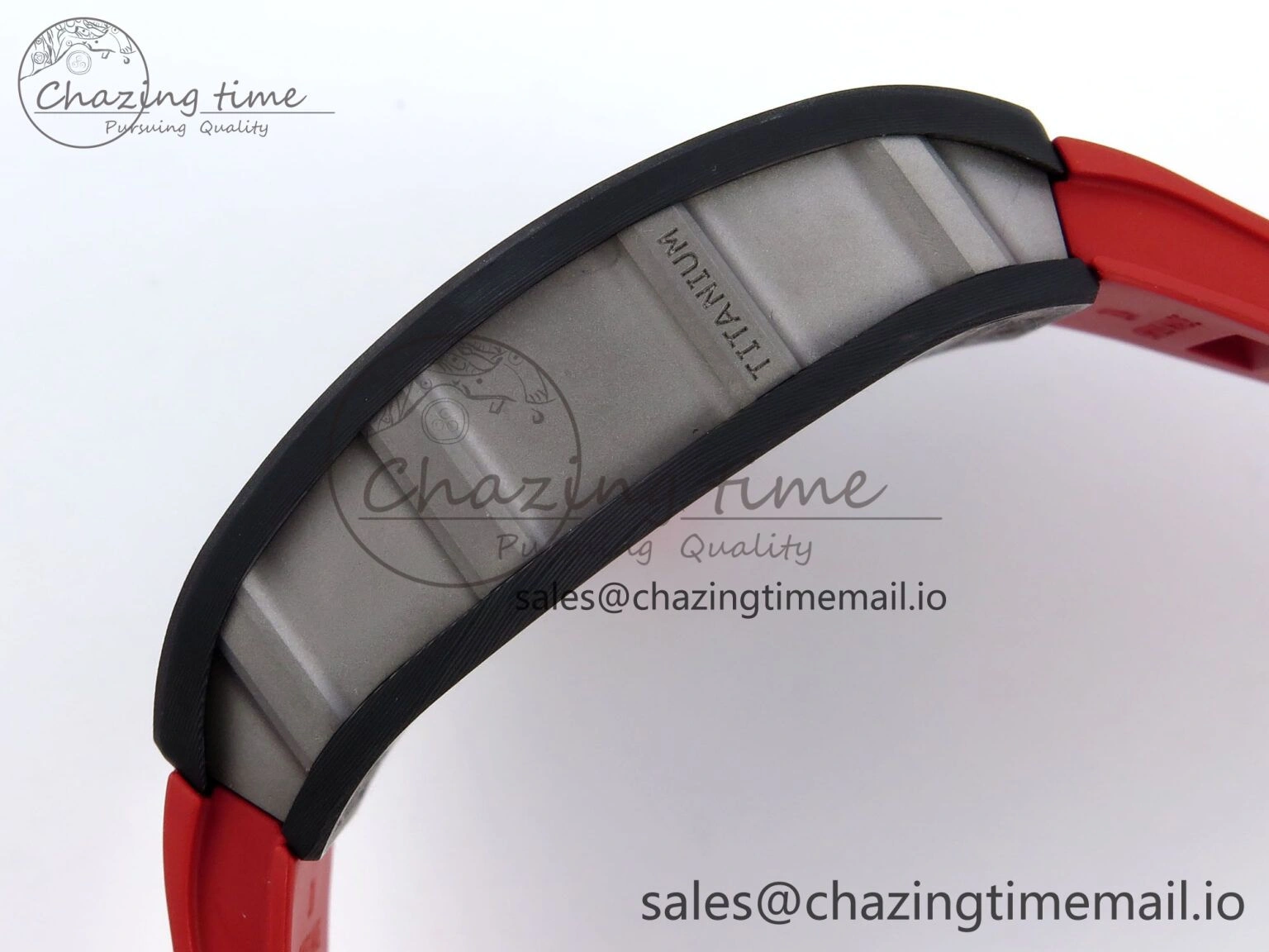 RM055 Ti NTPT UOKF 1:1 Best Edition Black Inner Bezel Red Crown on Red Rubber Strap RMUL2 Super Clone Thermal 9223