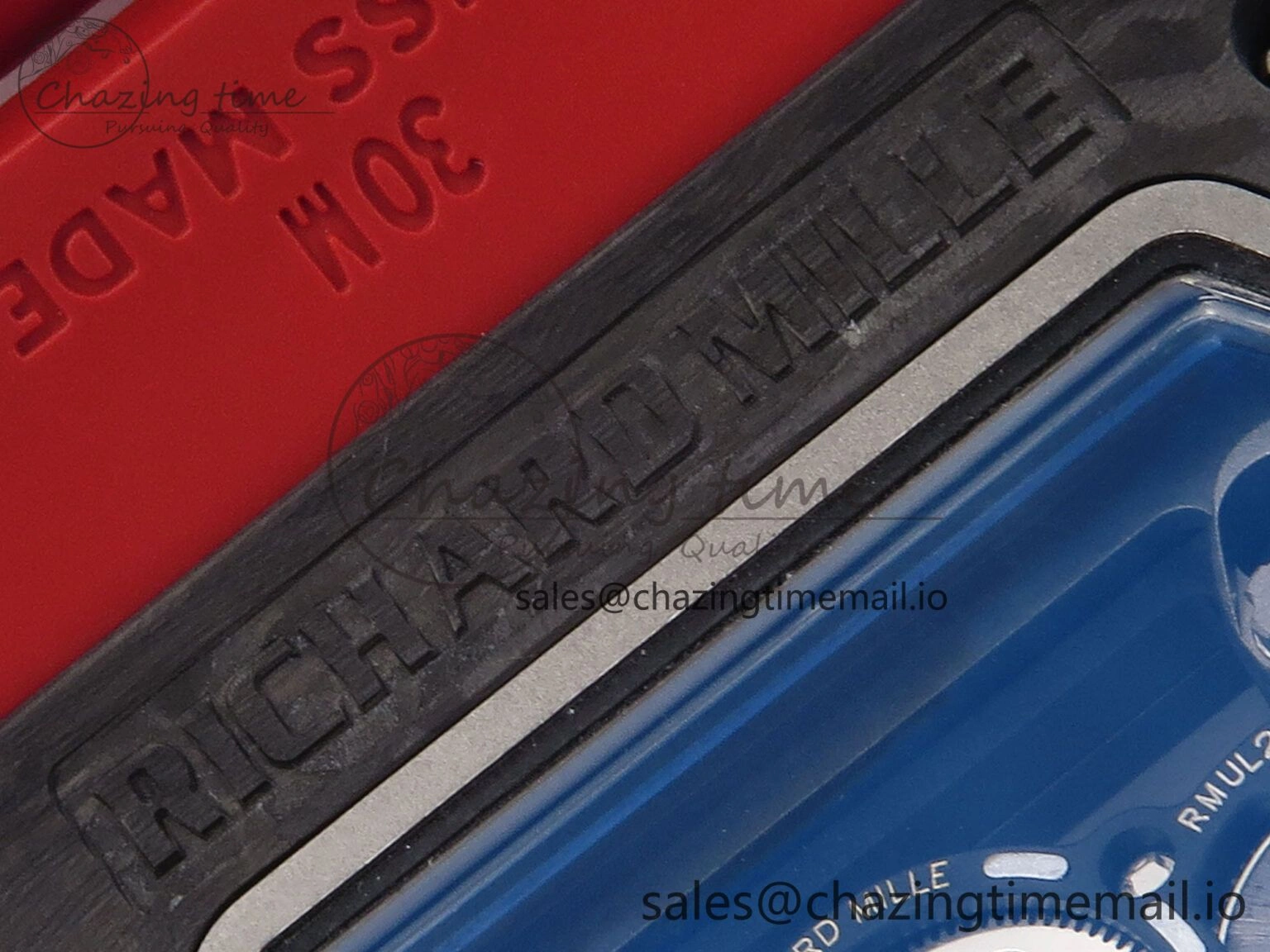 RM055 Ti NTPT UOKF 1:1 Best Edition Black Inner Bezel Red Crown on Red Rubber Strap RMUL2 Super Clone Thermal 9223