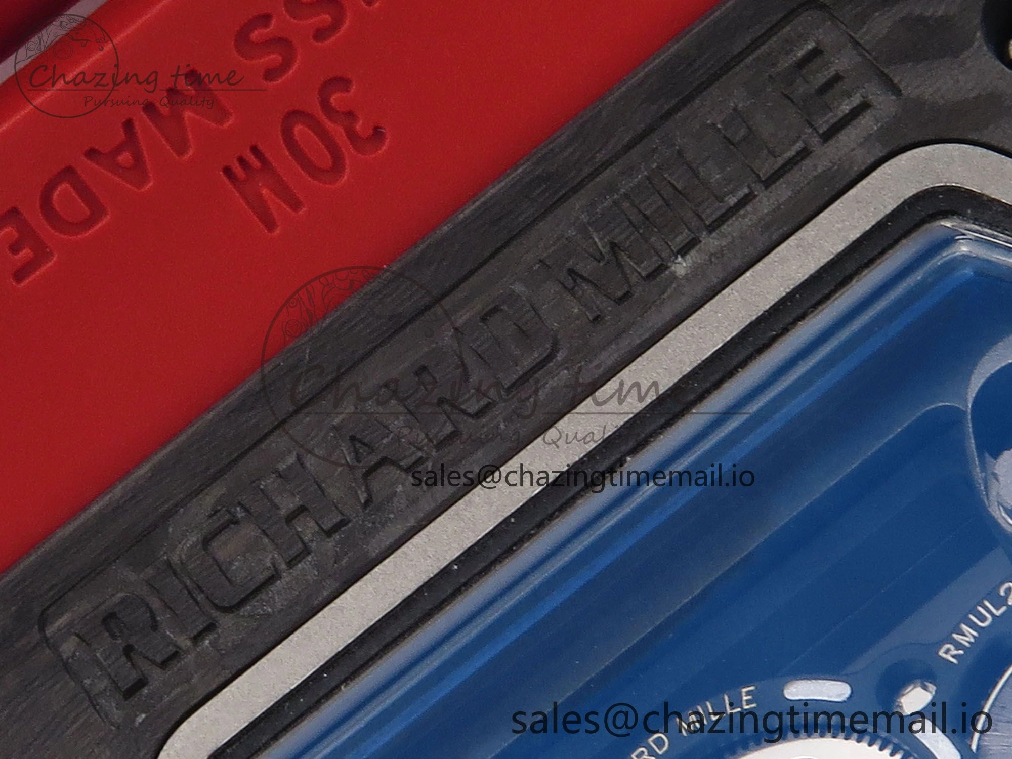 RM055 Ti NTPT UOKF 1:1 Best Edition Black Inner Bezel Red Crown on Red Rubber Strap RMUL2 Super Clone Thermal 9223