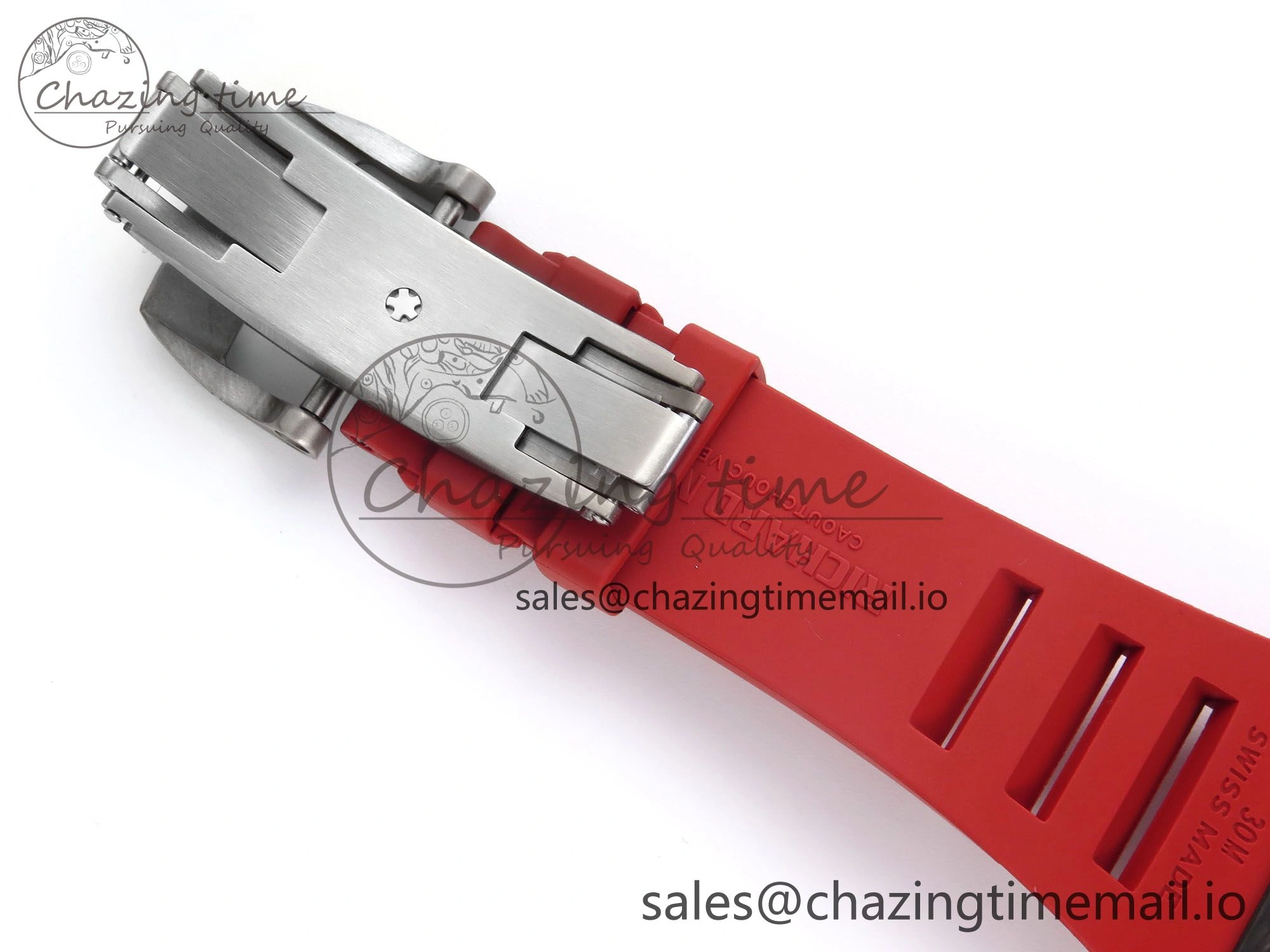 RM055 Ti NTPT UOKF 1:1 Best Edition Black Inner Bezel Red Crown on Red Rubber Strap RMUL2 Super Clone Thermal 9223