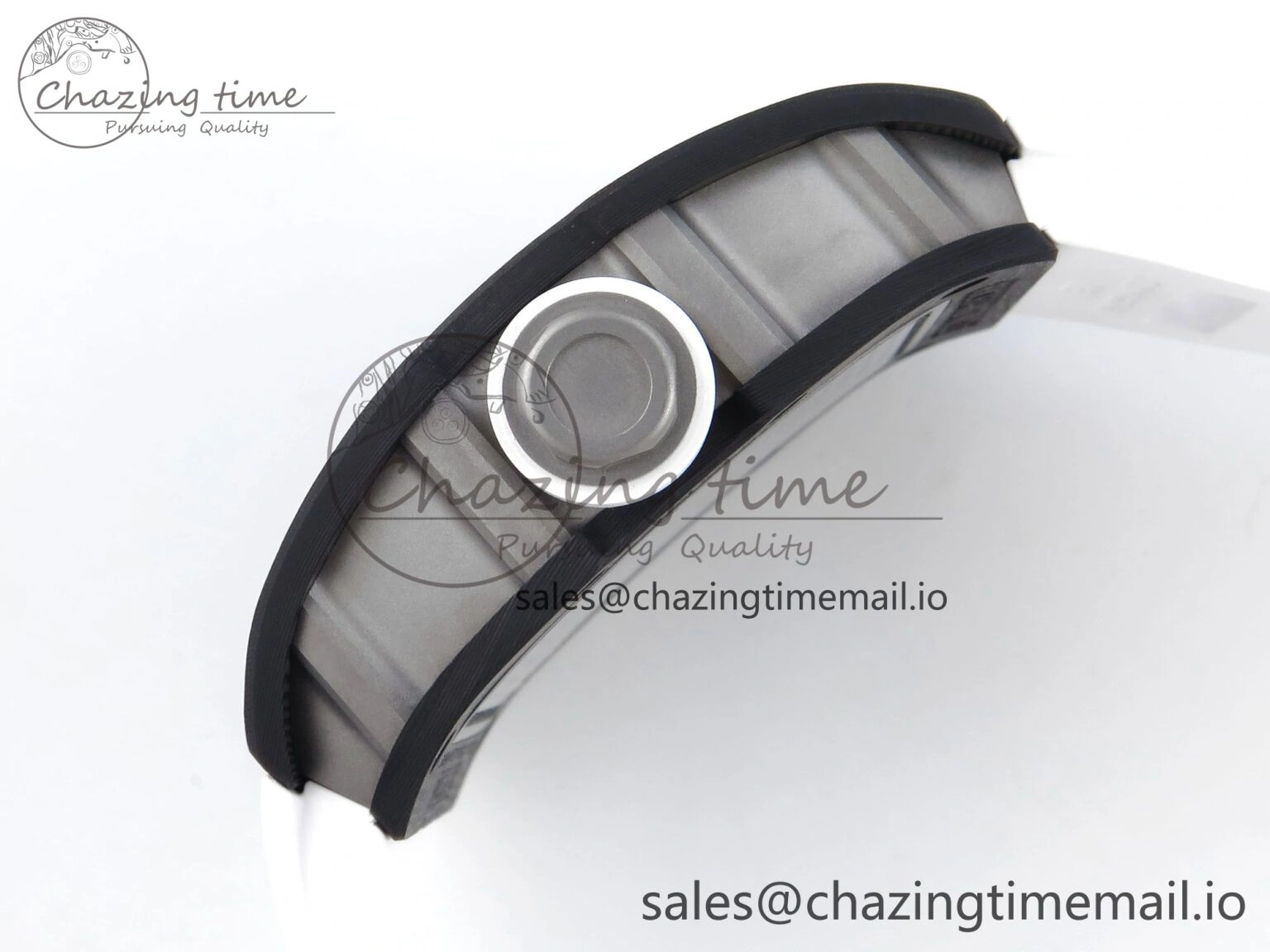 Casual RM055 Ti NTPT UOKF 1:1 Best Edition White Black Inner Bezel White Crown on White Rubber Strap RMUL2 Super Clone 9222