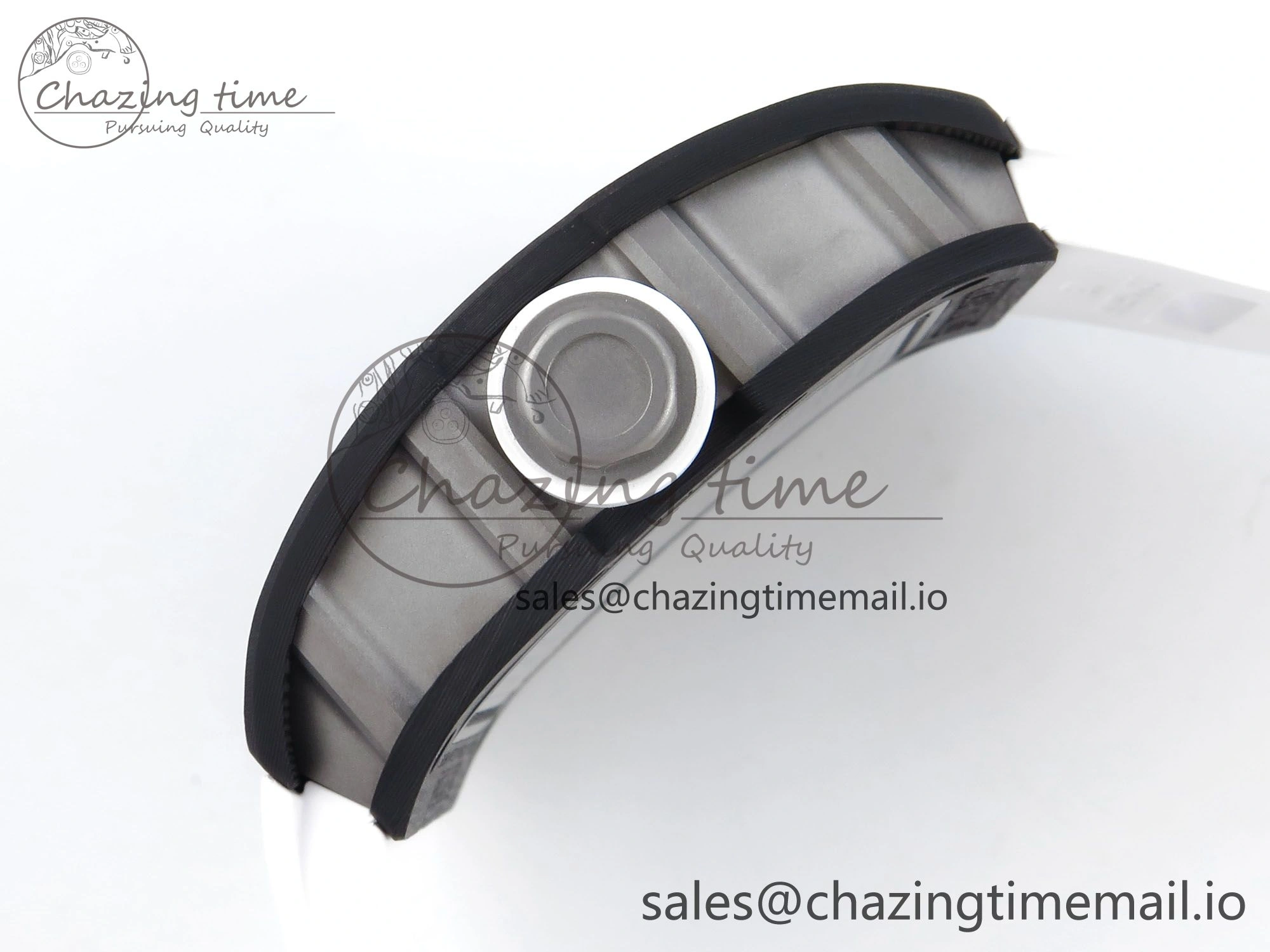 Casual RM055 Ti NTPT UOKF 1:1 Best Edition White Black Inner Bezel White Crown on White Rubber Strap RMUL2 Super Clone 9222
