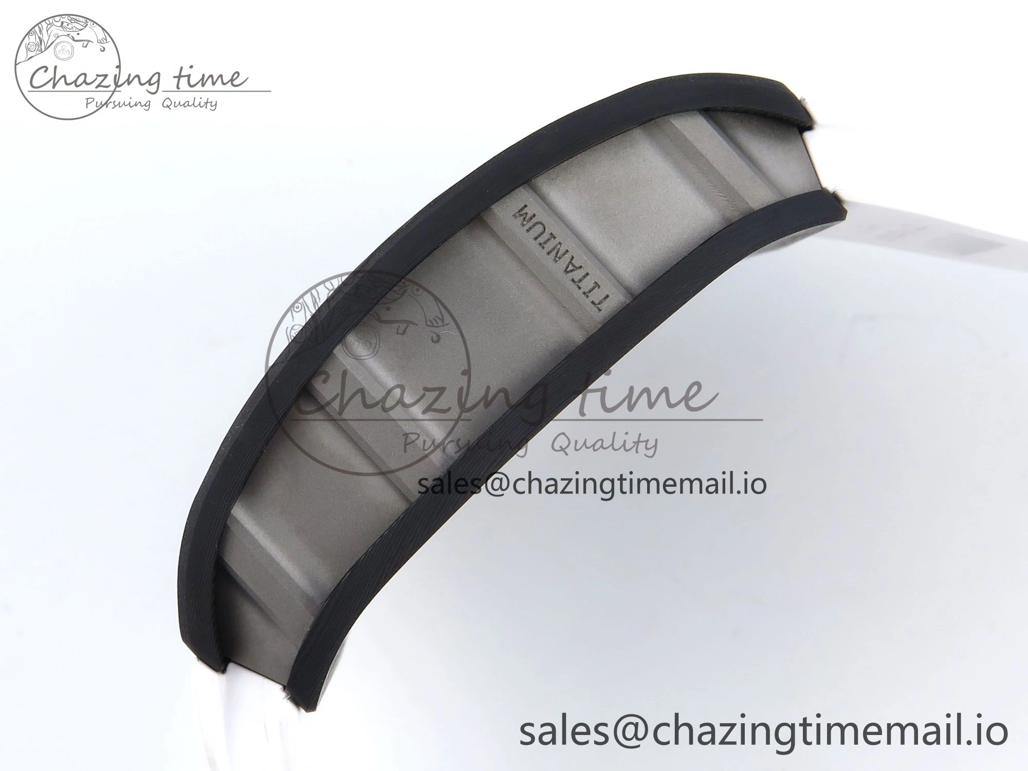 Casual RM055 Ti NTPT UOKF 1:1 Best Edition White Black Inner Bezel White Crown on White Rubber Strap RMUL2 Super Clone 9222