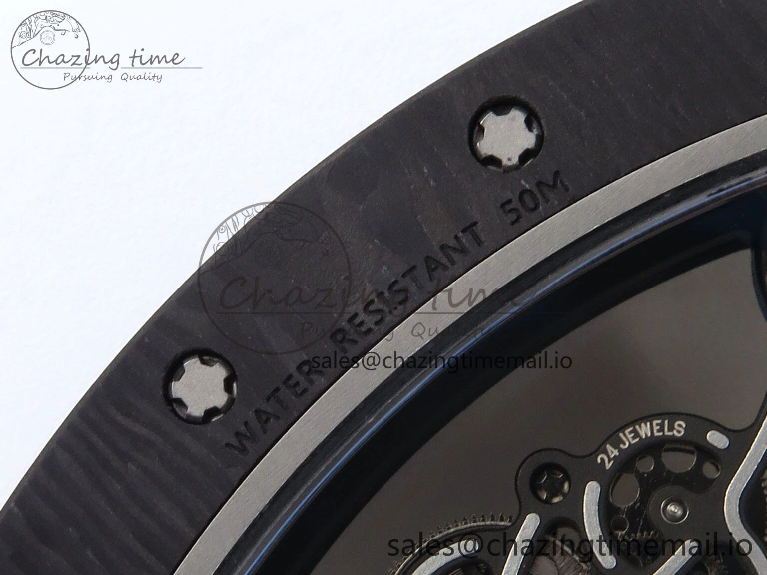 Casual RM055 Ti NTPT UOKF 1:1 Best Edition White Black Inner Bezel White Crown on White Rubber Strap RMUL2 Super Clone 9222