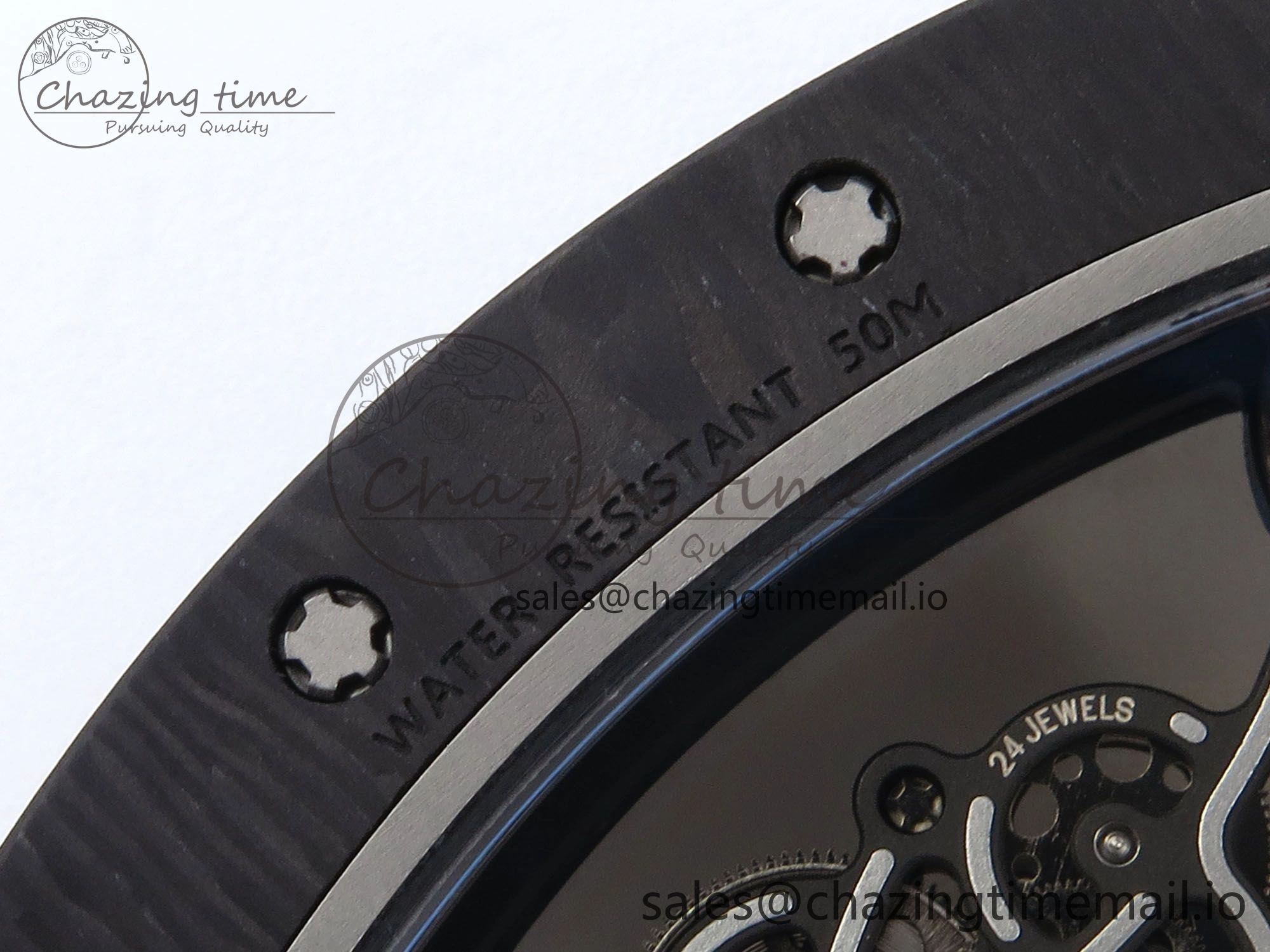 Casual RM055 Ti NTPT UOKF 1:1 Best Edition White Black Inner Bezel White Crown on White Rubber Strap RMUL2 Super Clone 9222