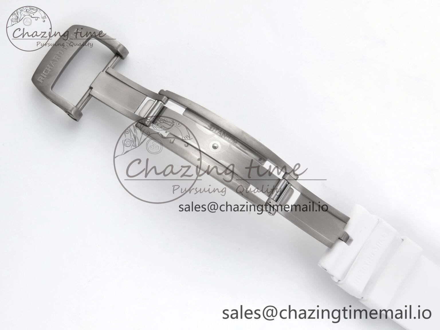 Casual RM055 Ti NTPT UOKF 1:1 Best Edition White Black Inner Bezel White Crown on White Rubber Strap RMUL2 Super Clone 9222