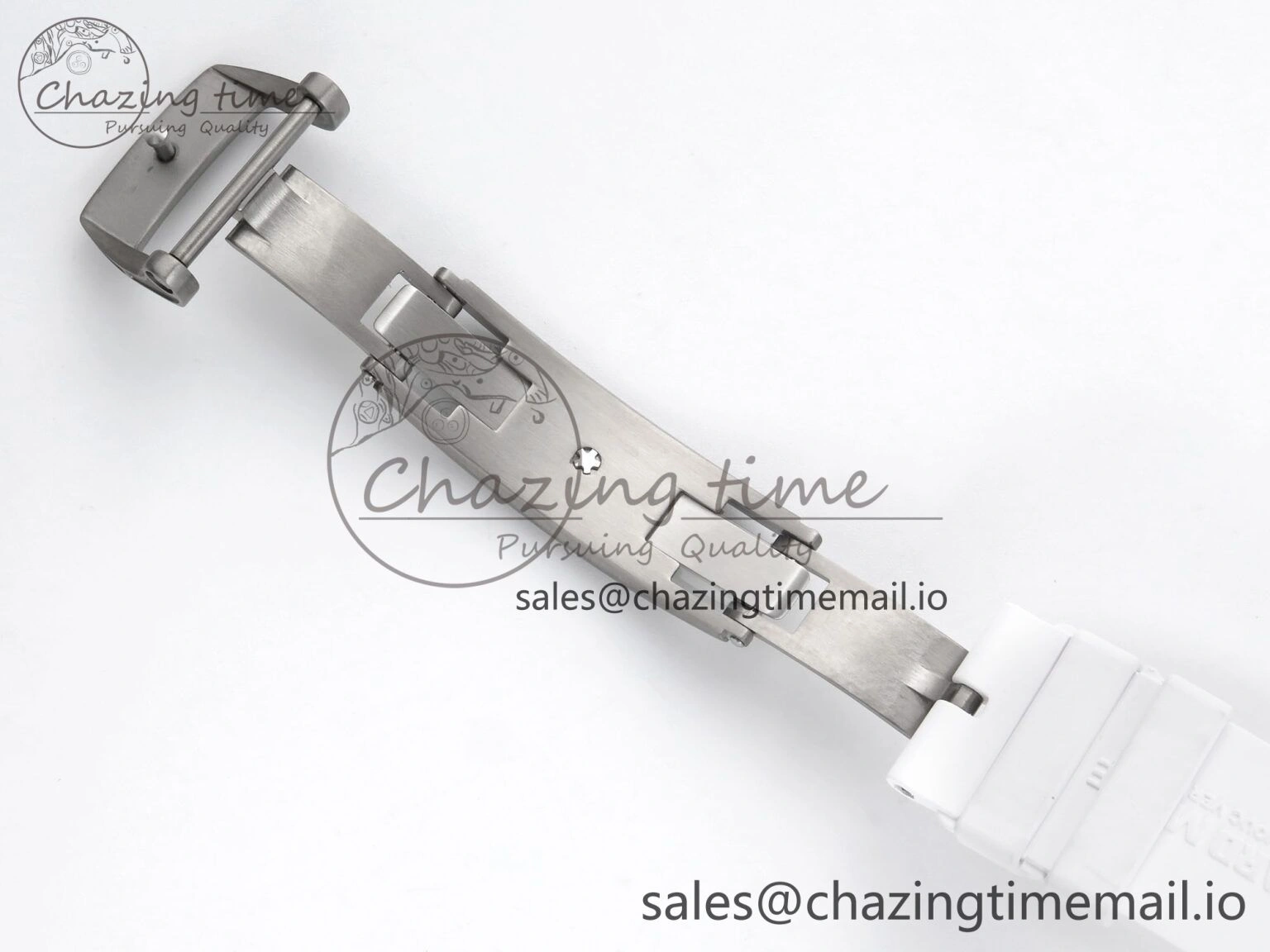 Casual RM055 Ti NTPT UOKF 1:1 Best Edition White Black Inner Bezel White Crown on White Rubber Strap RMUL2 Super Clone 9222