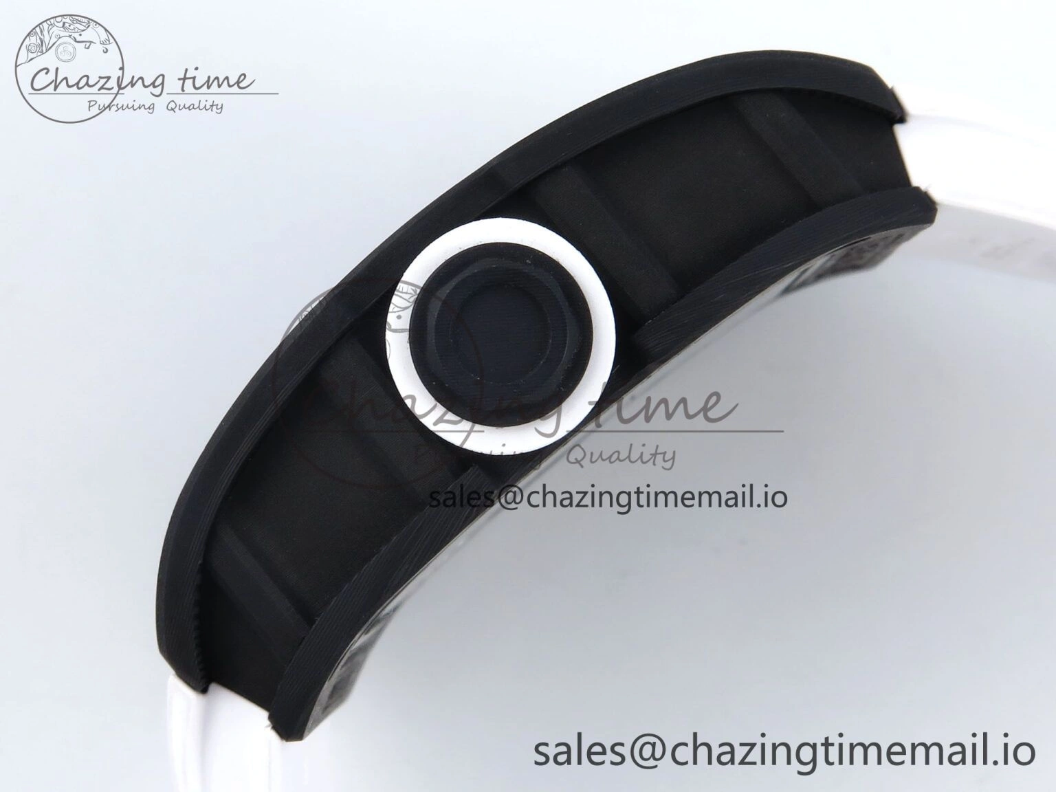 RM055 Ti NTPT UOKF 1:1 Best Edition White Red Inner Bezel White Crown on White Rubber Strap RMUL2 Super Clone Sleek 9227