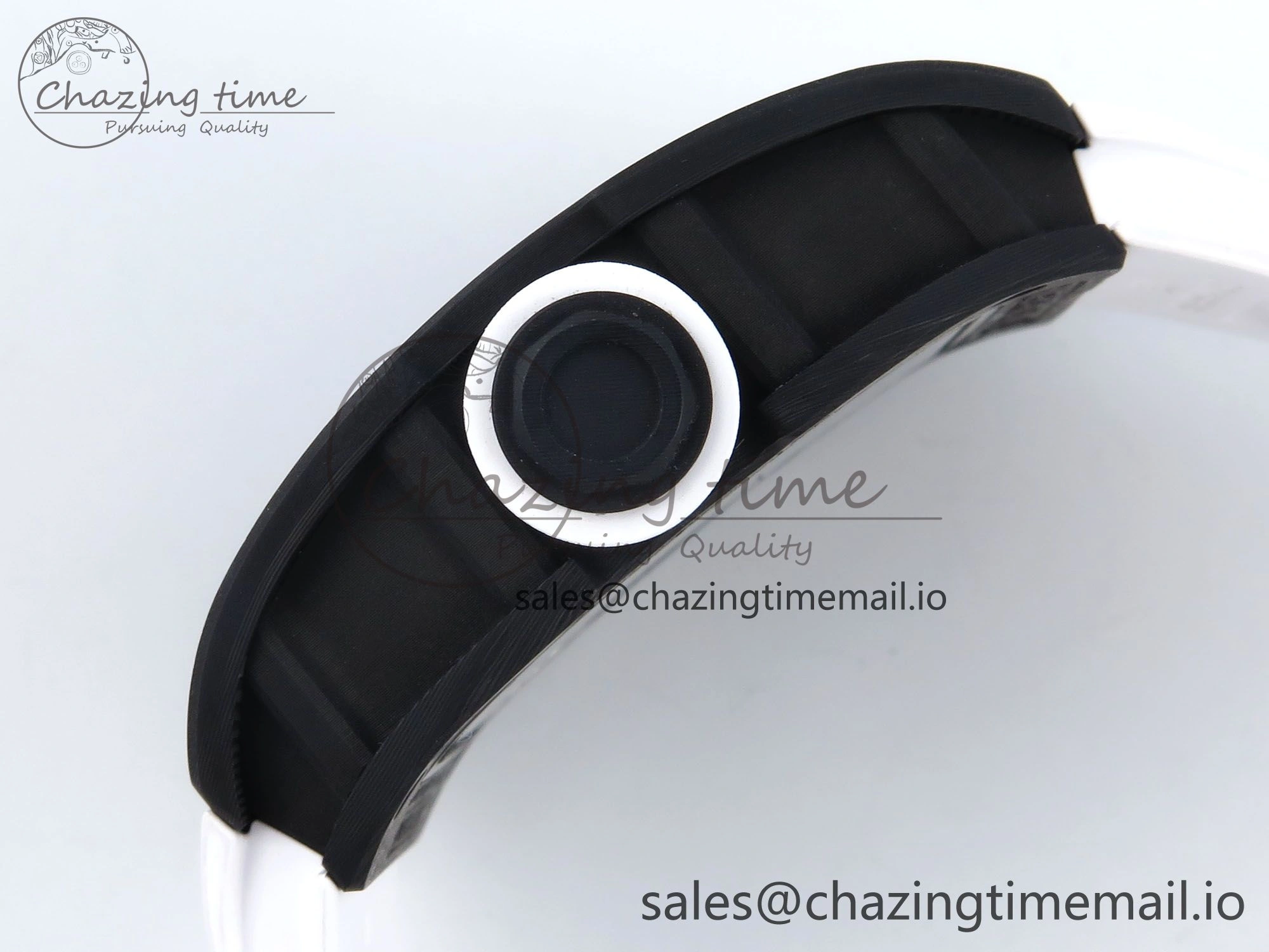 RM055 Ti NTPT UOKF 1:1 Best Edition White Red Inner Bezel White Crown on White Rubber Strap RMUL2 Super Clone Sleek 9227