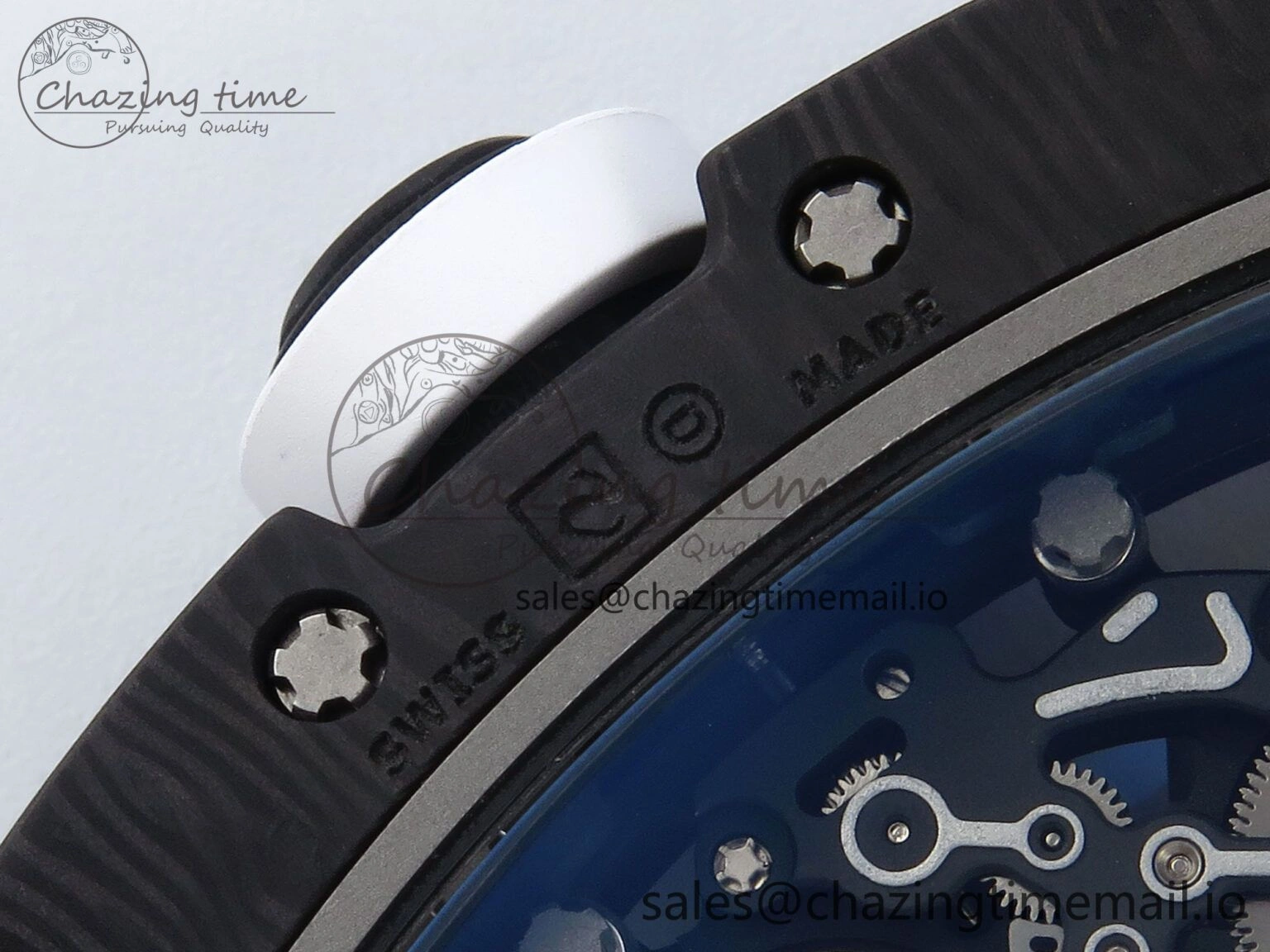 RM055 Ti NTPT UOKF 1:1 Best Edition White Red Inner Bezel White Crown on White Rubber Strap RMUL2 Super Clone Sleek 9227