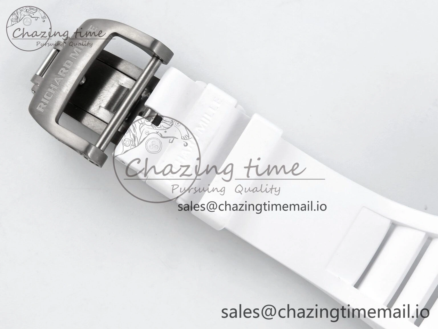 RM055 Ti NTPT UOKF 1:1 Best Edition White Red Inner Bezel White Crown on White Rubber Strap RMUL2 Super Clone Sleek 9227