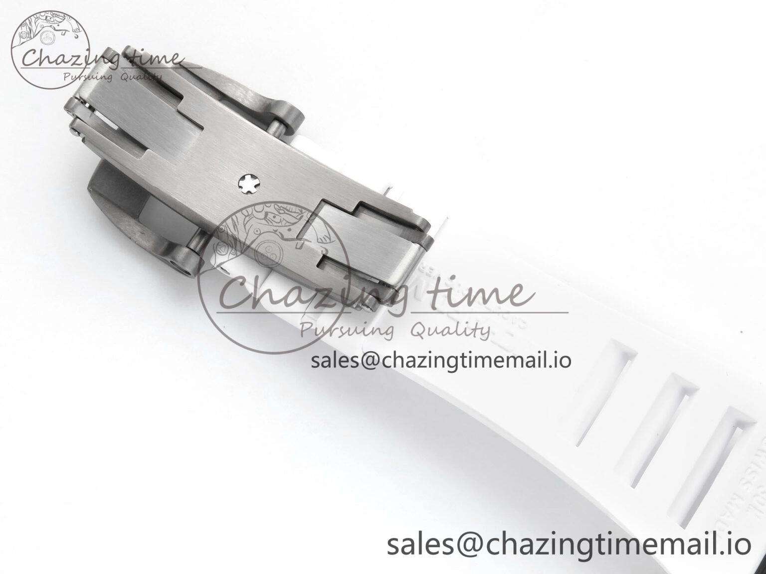 RM055 Ti NTPT UOKF 1:1 Best Edition White Red Inner Bezel White Crown on White Rubber Strap RMUL2 Super Clone Sleek 9227