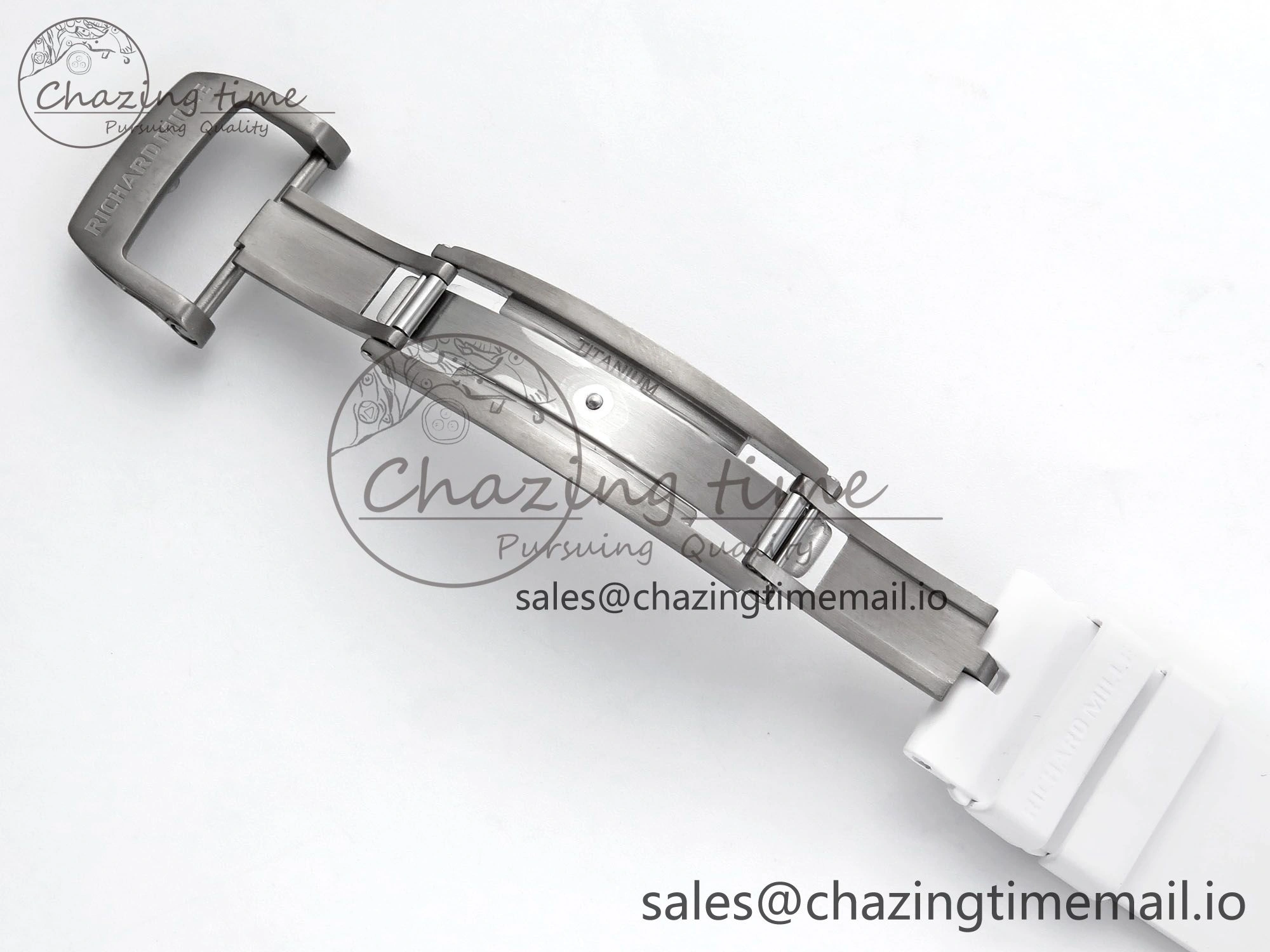 RM055 Ti NTPT UOKF 1:1 Best Edition White Red Inner Bezel White Crown on White Rubber Strap RMUL2 Super Clone Sleek 9227