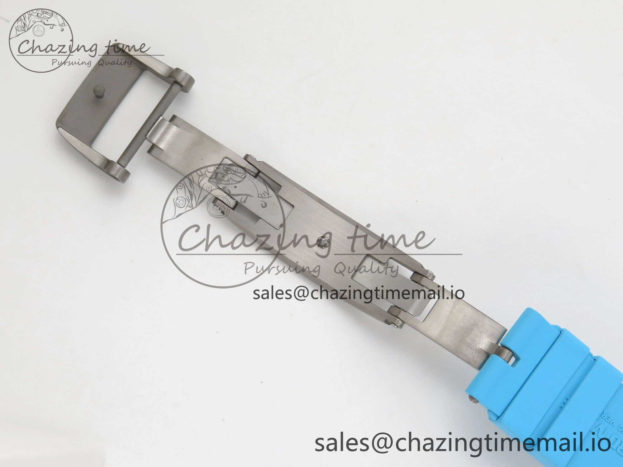 RM055 White Ceramic APSF 1:1 Best Edition Blue Inner Bezel on Blue Rubber Strap RMUL2 Super Clone TechFriendly 9142