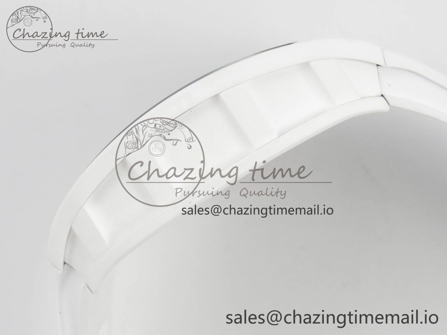 SmartChoice RM055 White Ceramic APSF 1:1 Best Edition Red Inner Bezel on White Rubber Strap RMUL2 Super Clone 9143