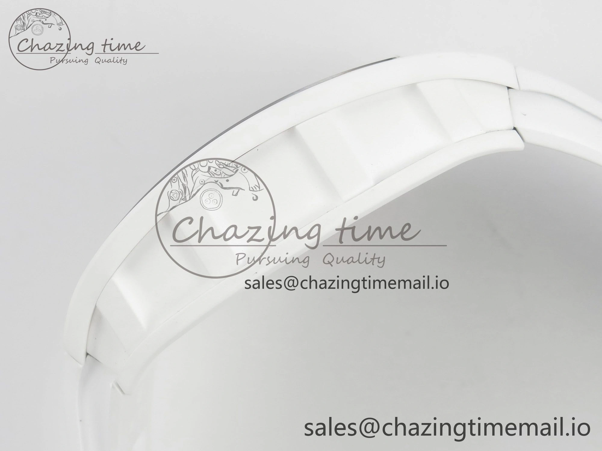 SmartChoice RM055 White Ceramic APSF 1:1 Best Edition Red Inner Bezel on White Rubber Strap RMUL2 Super Clone 9143