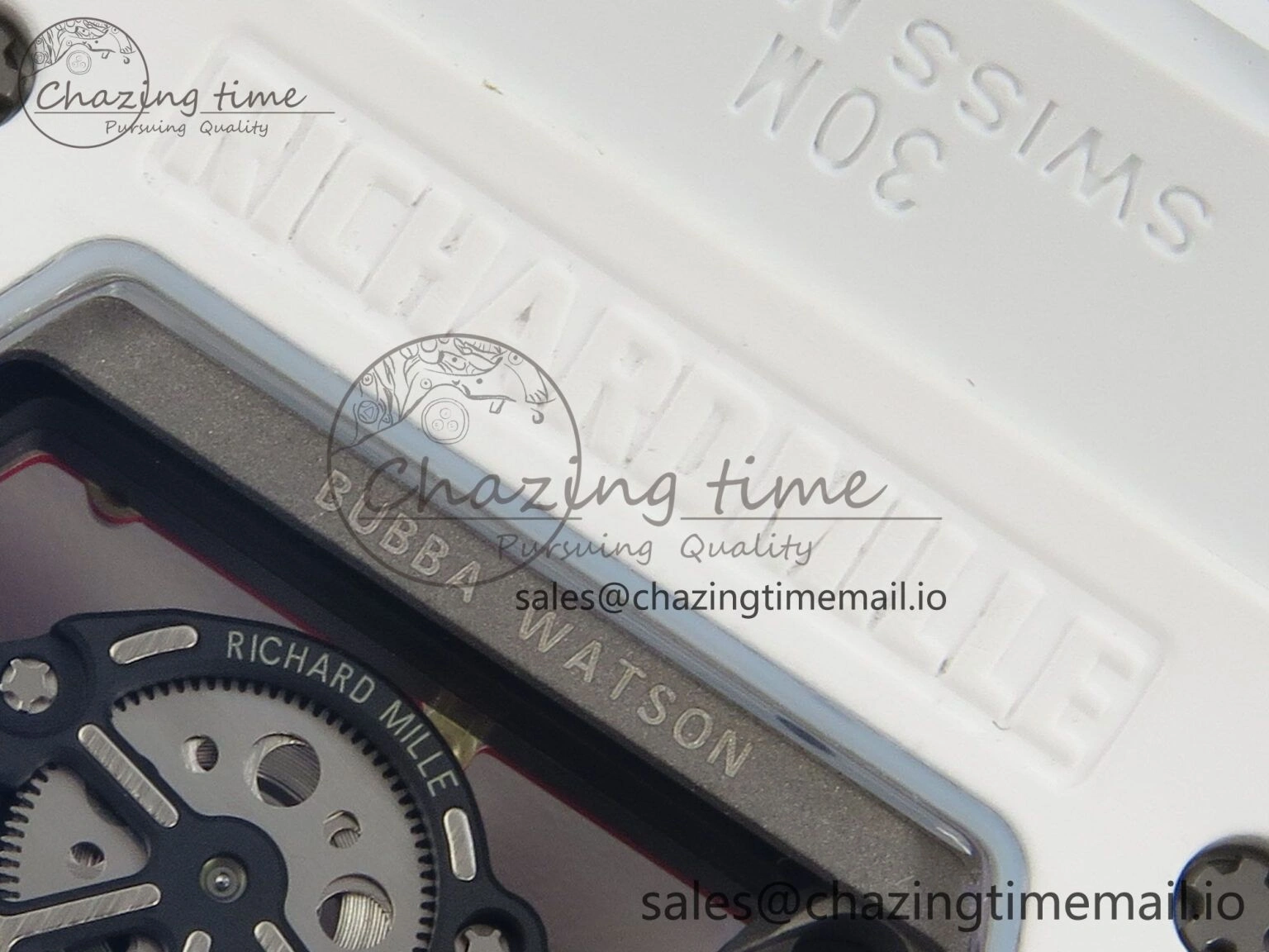 SmartChoice RM055 White Ceramic APSF 1:1 Best Edition Red Inner Bezel on White Rubber Strap RMUL2 Super Clone 9143