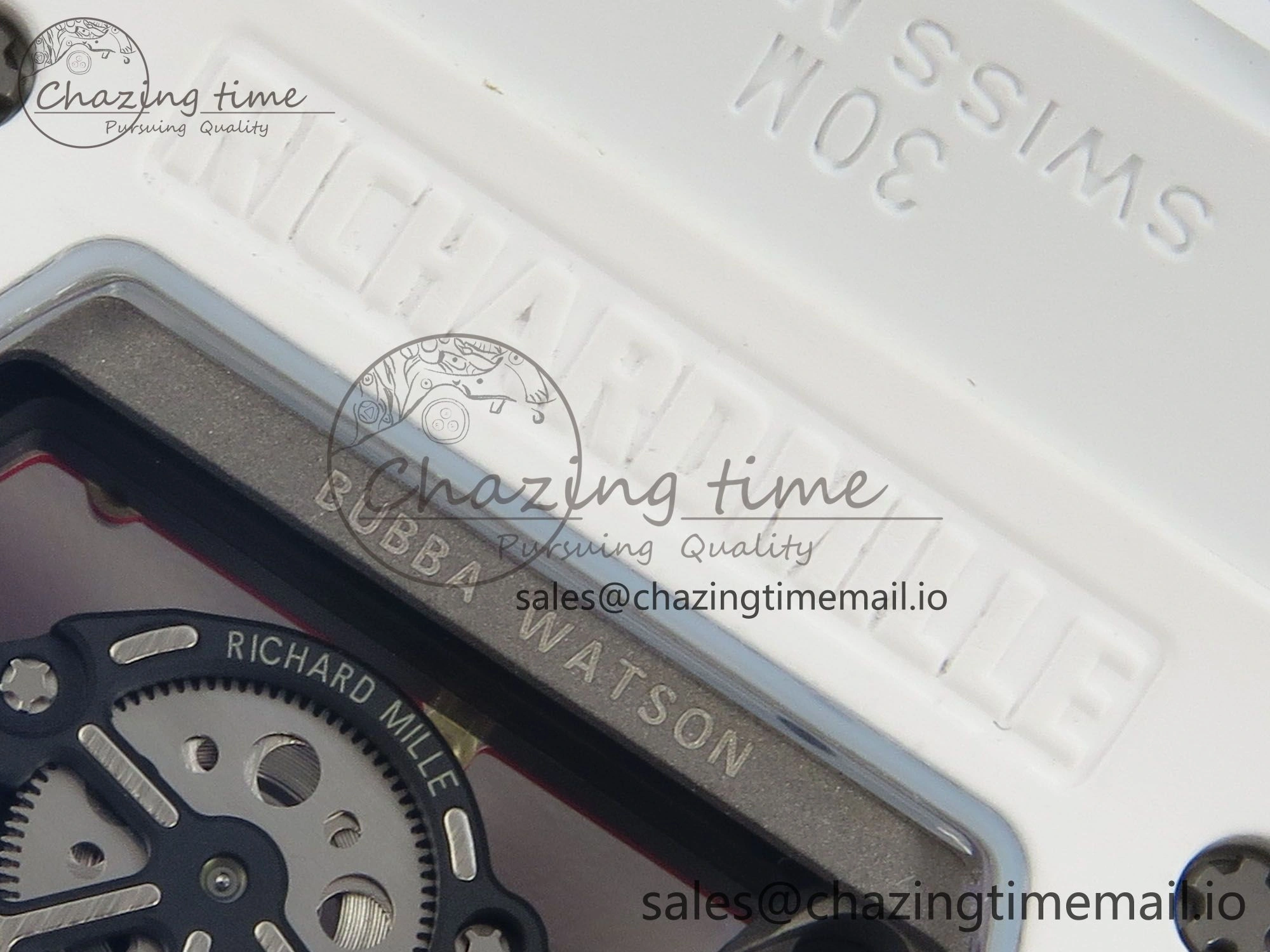 SmartChoice RM055 White Ceramic APSF 1:1 Best Edition Red Inner Bezel on White Rubber Strap RMUL2 Super Clone 9143