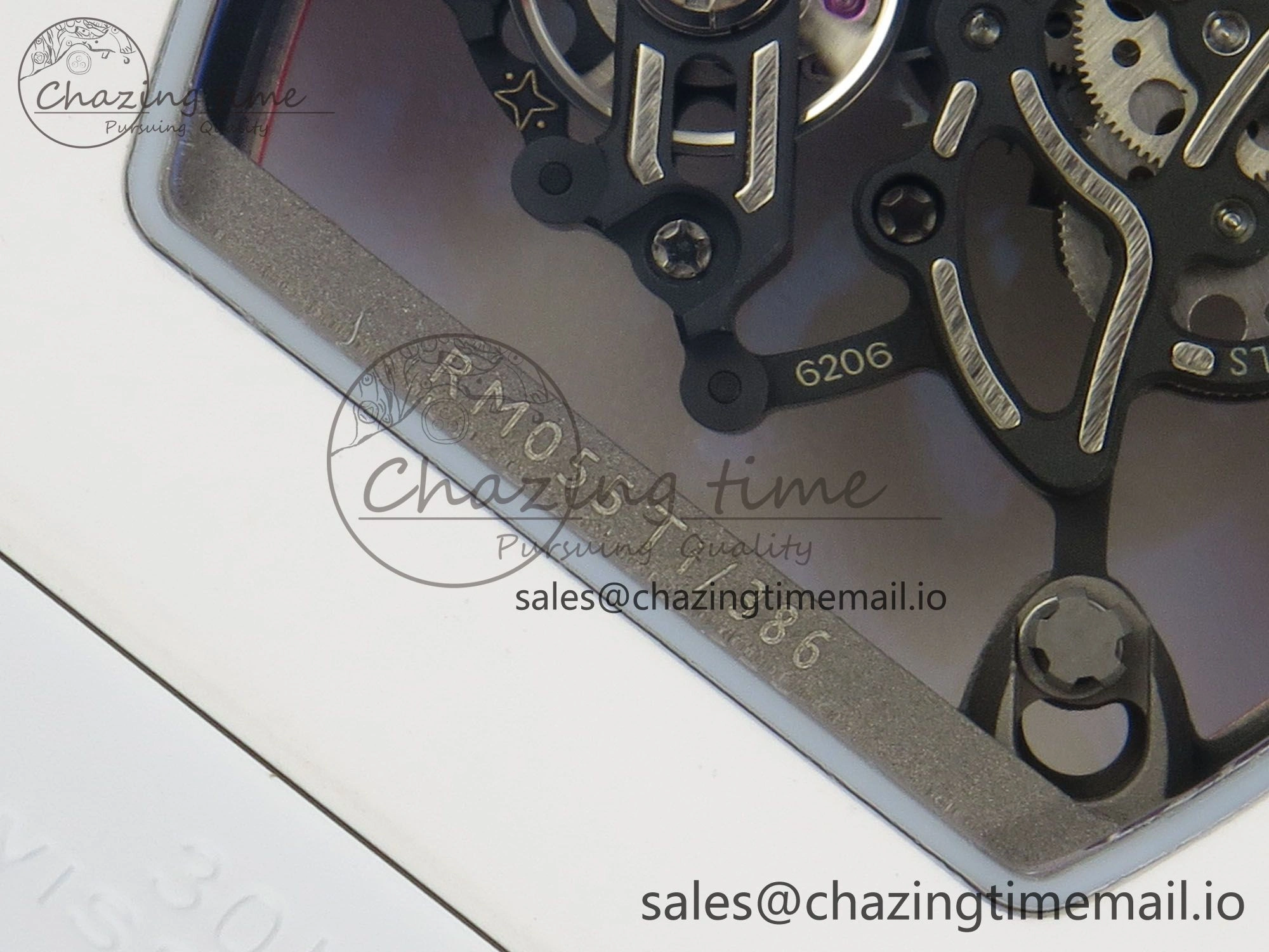 SmartChoice RM055 White Ceramic APSF 1:1 Best Edition Red Inner Bezel on White Rubber Strap RMUL2 Super Clone 9143