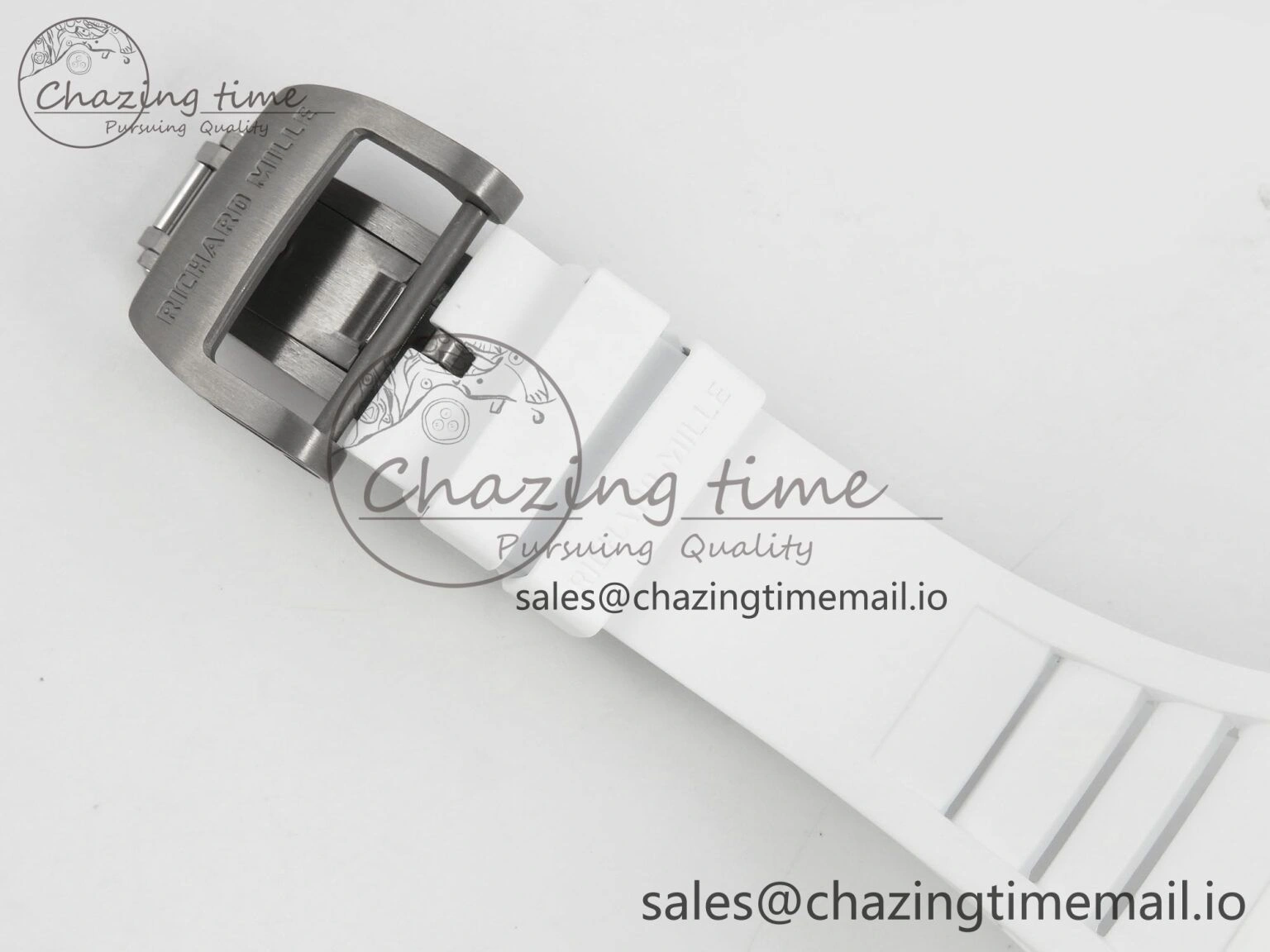 SmartChoice RM055 White Ceramic APSF 1:1 Best Edition Red Inner Bezel on White Rubber Strap RMUL2 Super Clone 9143