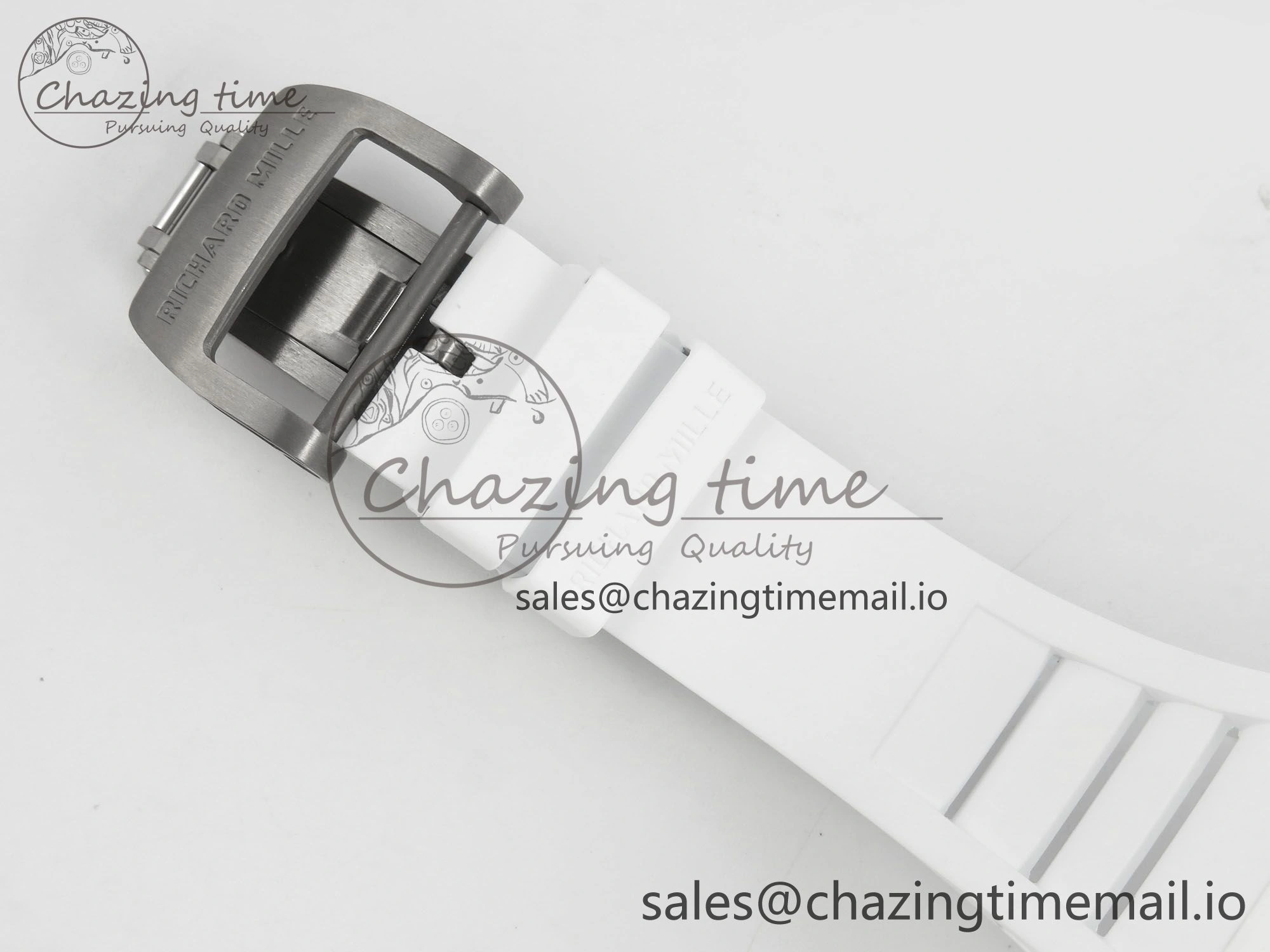 SmartChoice RM055 White Ceramic APSF 1:1 Best Edition Red Inner Bezel on White Rubber Strap RMUL2 Super Clone 9143