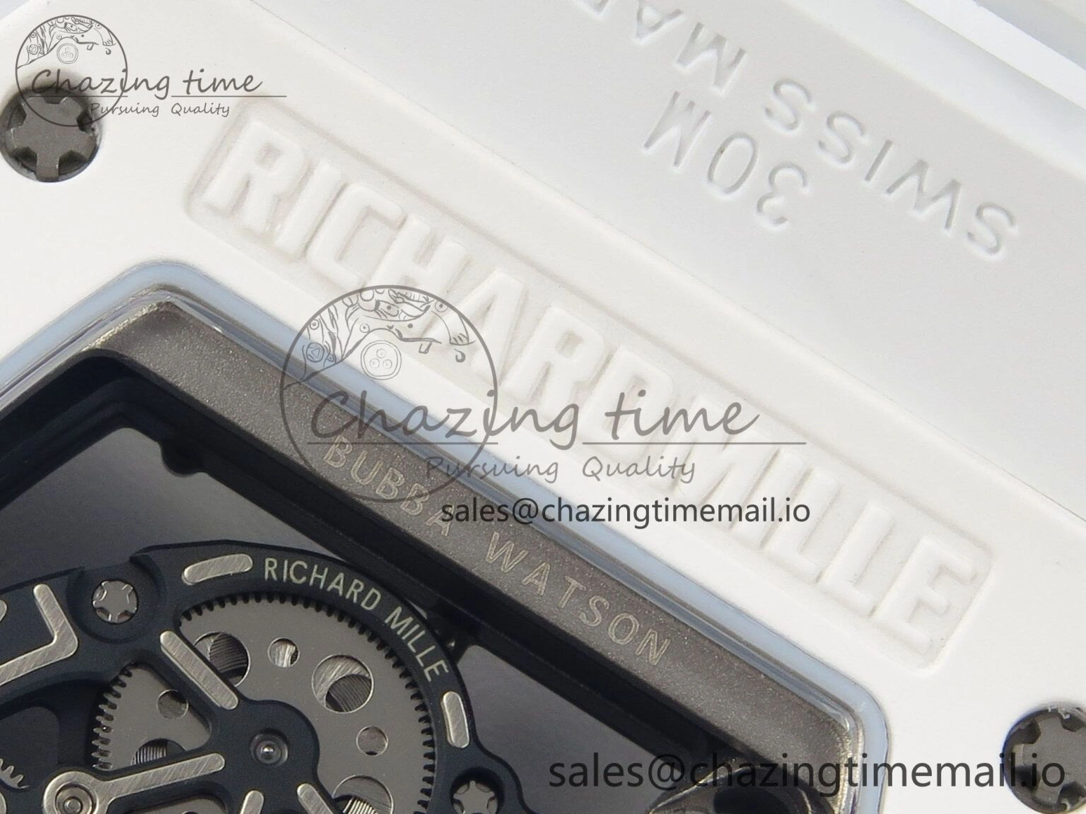 RM055 White Ceramic APSF 1:1 Best Edition Skeleton Dial on White Rubber Strap RMUL2 Super Clone Colorful 9178