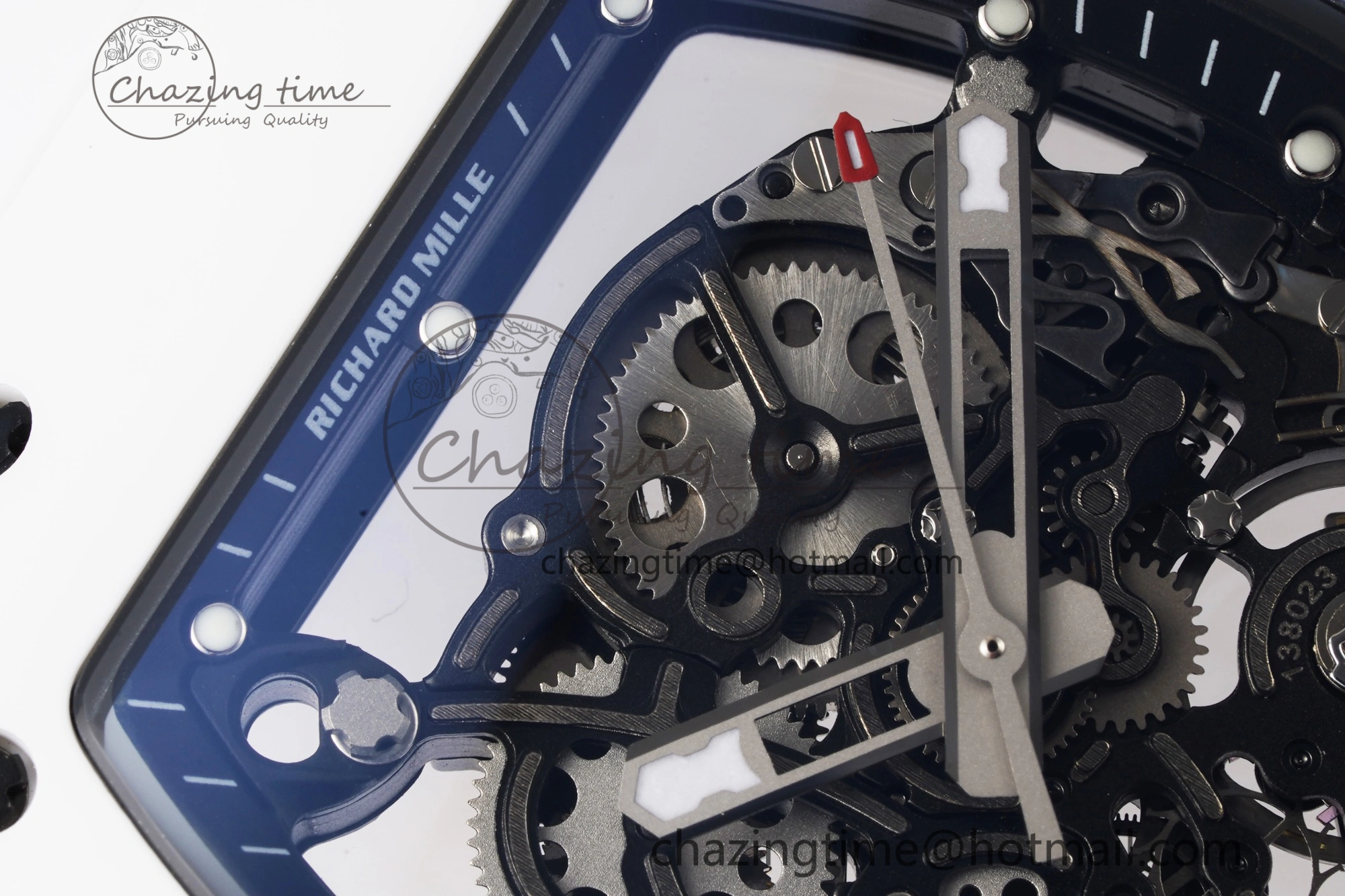 Packable RM055 White Ceramic BBR Best Edition Skeleton Dial on White Rubber Strap Clone RMUL2 V 9357